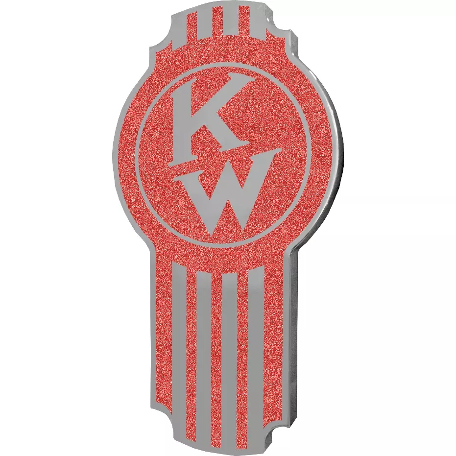 Kenworth Emblem Engraved Old Style Red Metallic 481